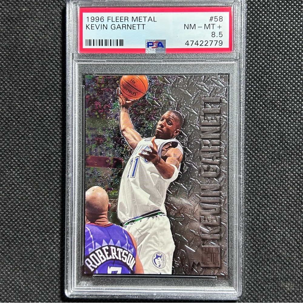 1996 Fleer Metal #58 KEVIN GARNETT PSA 8.5 NM-Mint+  Minnesota TIMBERWOLVES HOF